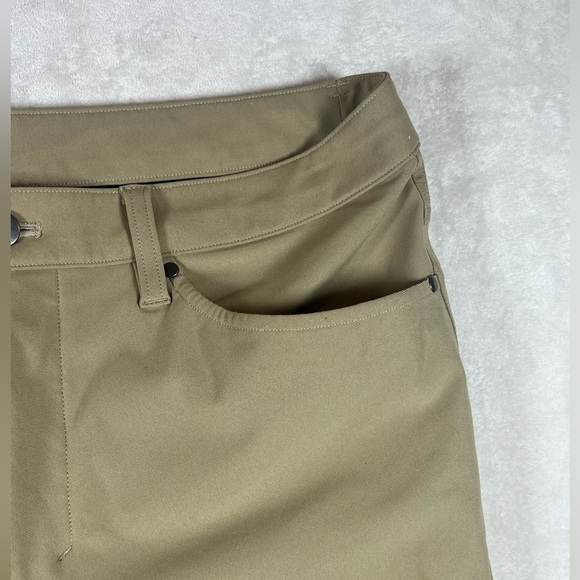 Lululemon 32W 32L Classic ABC Stretch Performance Chino Pants Beige Tan EUC - Picture 3 of 11